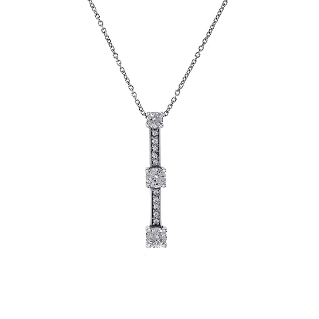 0.90 Ct.Tw Round Diamond Three Stone Pendant